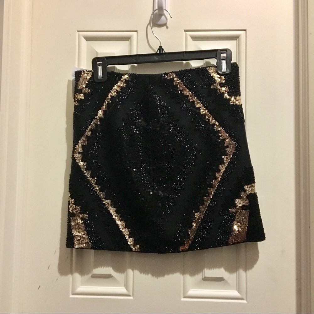 Beaded and sequined mini skirt